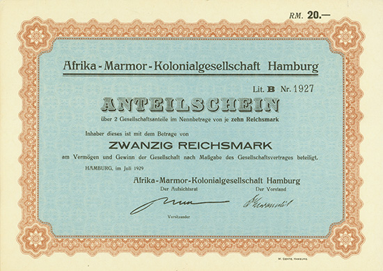 Afrika-Marmor-Kolonialgesellschaft Hamburg