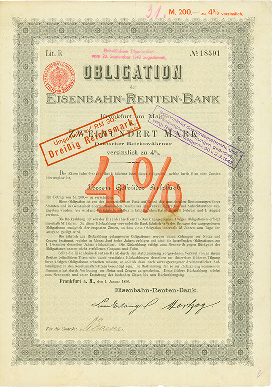 Eisenbahn-Renten-Bank [2 Stück]