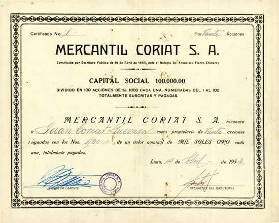 Mercantil Coriat S. A. 