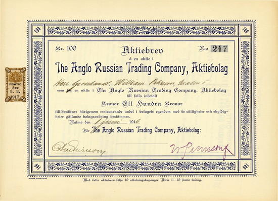 Anglo Russian Trading Company, AB