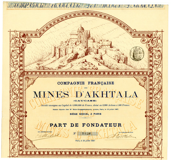 Compagnie Française des Mines d'Akhtala (Caucase)