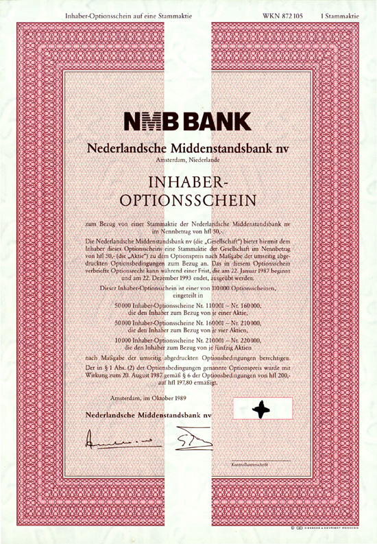 NMB Bank Nederlandsche Middenstandsbank nv
