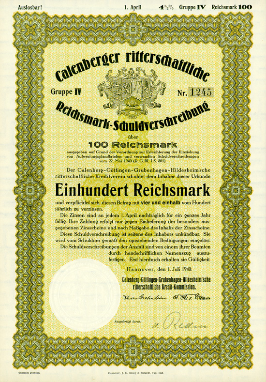 Calenberg-Göttingen-Grubenhagen-Hildesheim'sche ritterschaftliche Kredit-Kommission