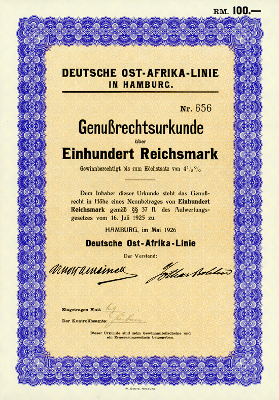 Deutsche Ost-Afrika-Linie in Hamburg