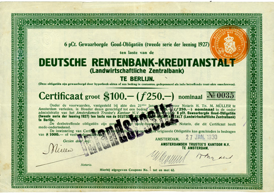 Deutsche Rentenbank-Kreditanstalt (Landwirtschaftliche Zentralbank)