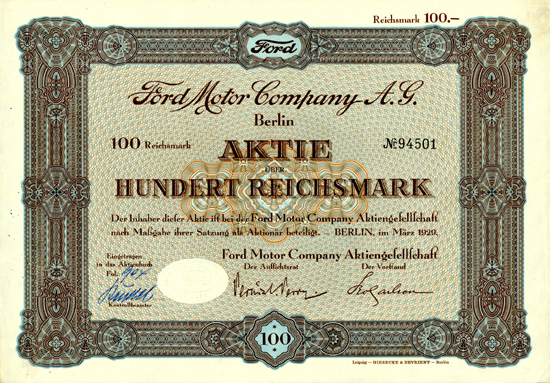 Ford Motor Company A. G.