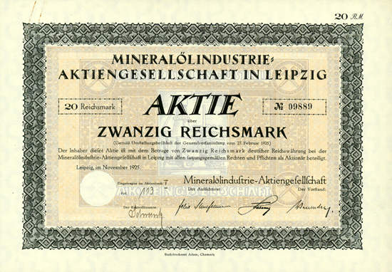 Mineralölindustrie-AG in Leipzig