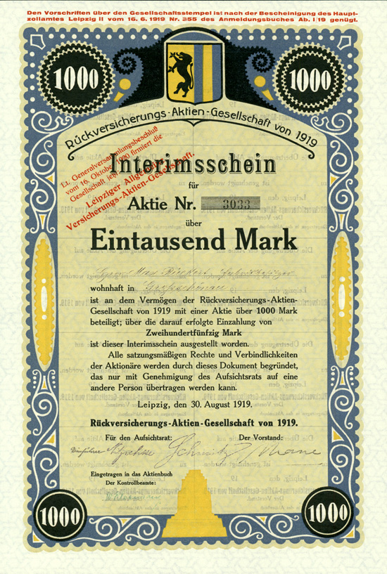Rückversicherungs-Aktien-Gesellschaft von 1919