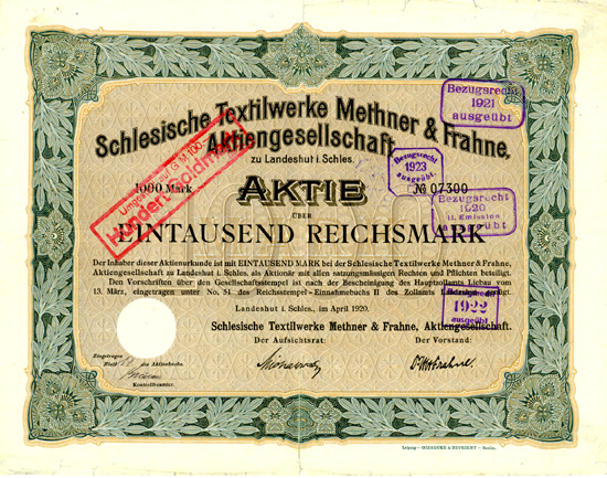 Schlesische Textilwerke Methner & Frahne AG