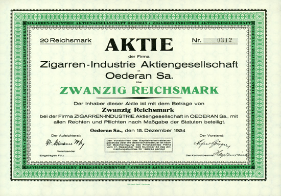 Zigarren-Industrie AG in Oederan