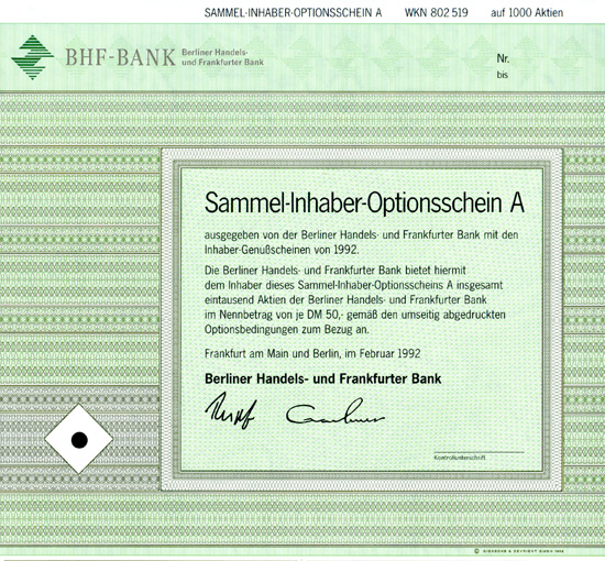BHF-BANK Berliner Handels- und Frankfurter Bank