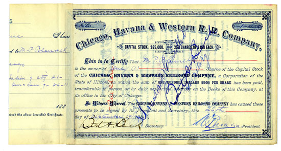 Chicago, Havana & Western R. R. Company