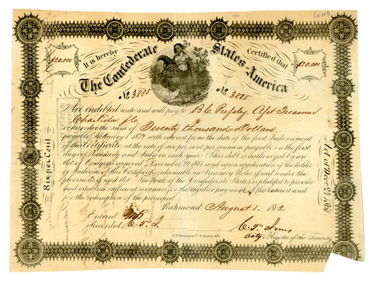 Confederate States of America (Ball 144, Criswell 107, Signatur Jones)
