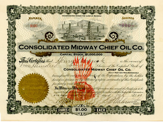 Consolidated Midway Chief Oil Co. [4 Stück]