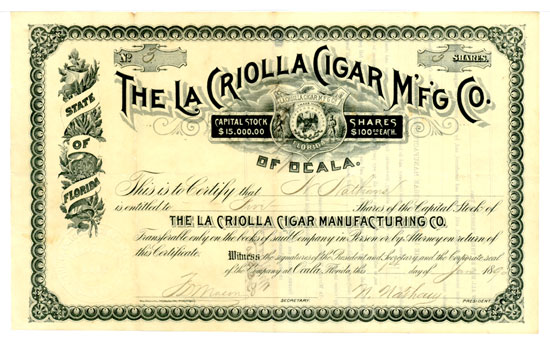 La Criolla Cigar Manufacturing Co.