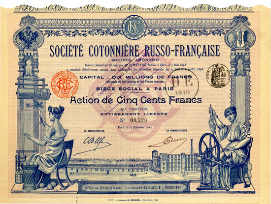 Société Contonniére Russo-Française Société Anonyme