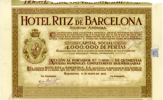 Hotel Ritz de Barcelona Sociedad Anónima
