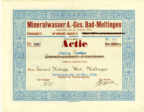 Mineralwasser A.-Ges. Bad-Meltingen