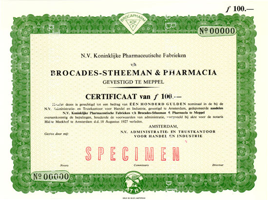 N. V. Koninklijke Pharmaceutische Fabrieken v/h Brocades-Stheeman & Pharmacia