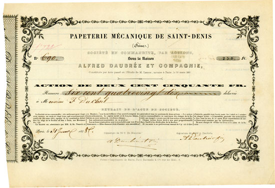 Papeterie Mecanique de Saint-Denis - Alfred Daubree