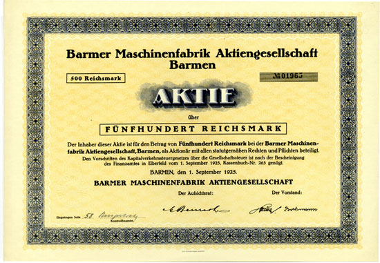 Barmer Maschinenfabrik AG