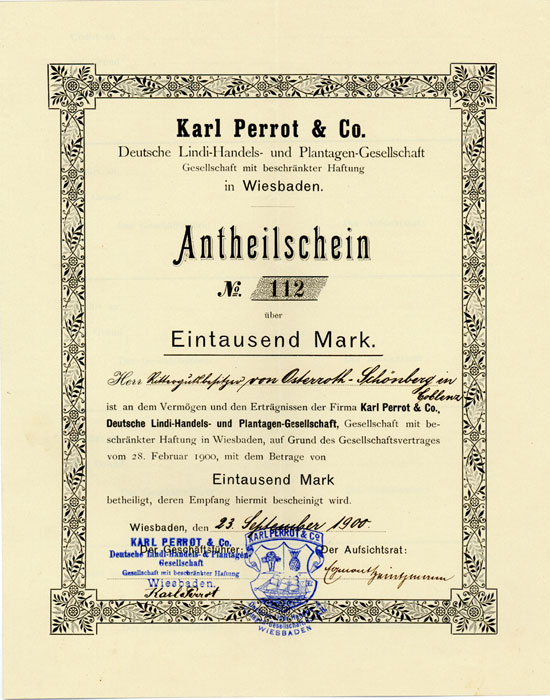 Karl Perrot & Co. Deutsche Lindi-Handels- und Plantagen-Gesellschaft mbH