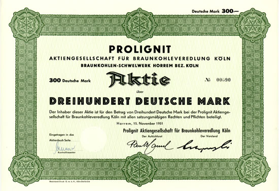 Prolignit Aktiengesellschaft für Braunkohleveredelung Köln