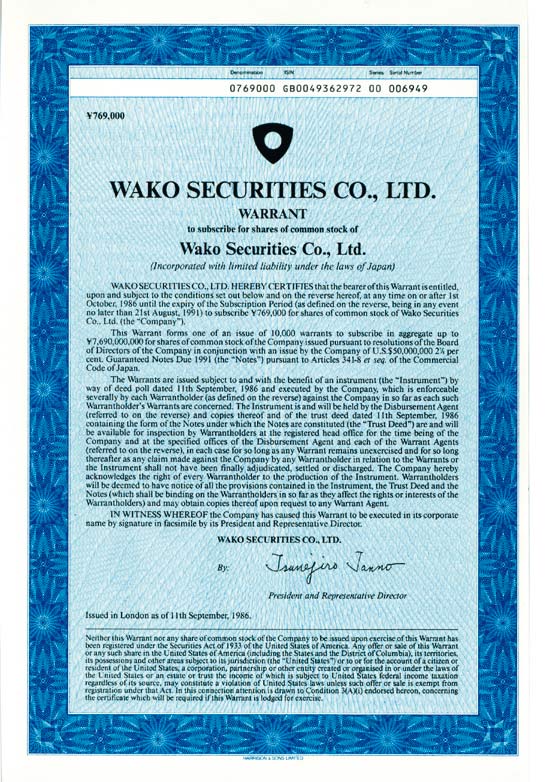 Wako Securities Co. Ltd.