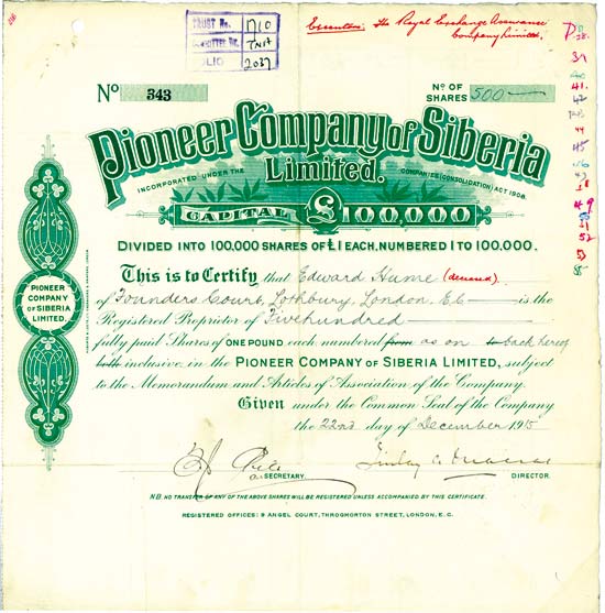 Pioneer Company of Siberia Limited
