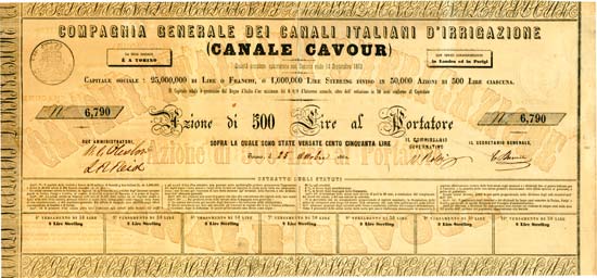 Compagnia Generale dei Canali Italiani dIrrigazione (Canale Cavour) 
