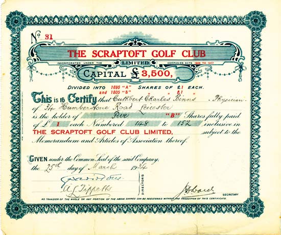 Scraptoft Golf Club Limited