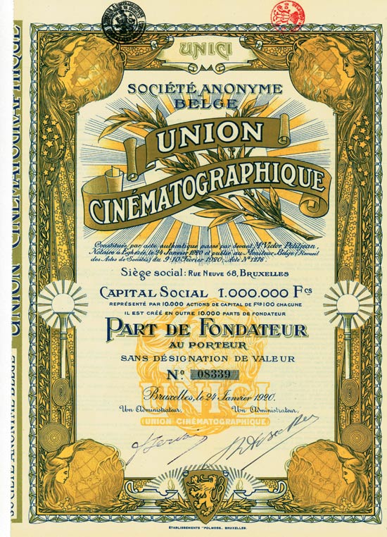 Société Anonyme Belge Union Cinématographique [250 Stück]