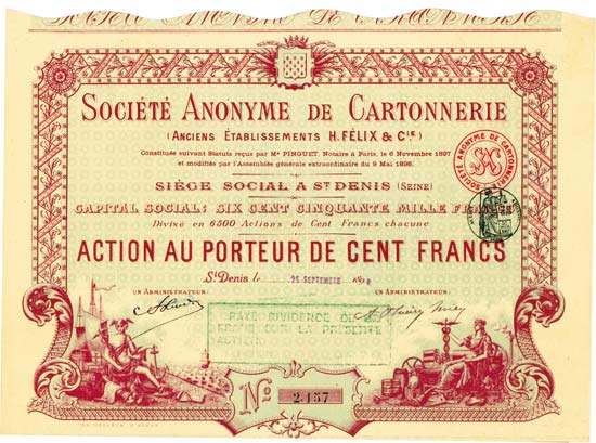 Société Anonyme de Cartonnerie (Anciens Ètablissements H. Félix & Cie.)