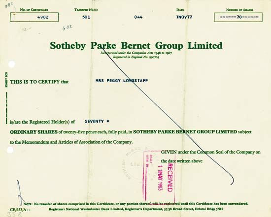 Sotheby Parke Bernet Group Limited