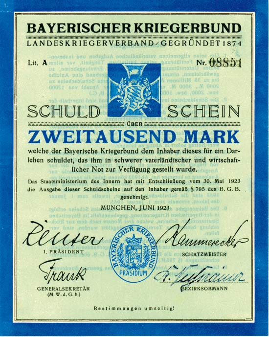Bayerischer Kriegerbund Landeskriegerverband / Gegründet 1874