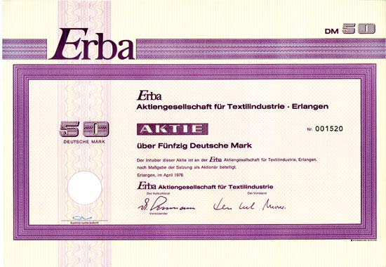 Erba AG für Textilindustrie [7 Stück]