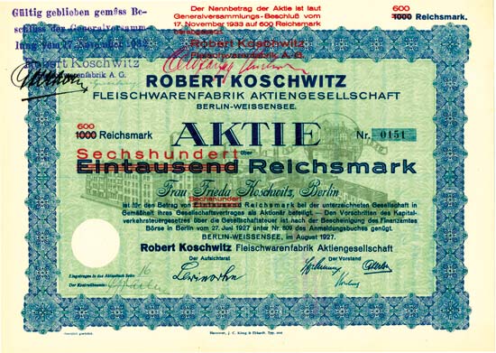 Robert Koschwitz  Fleischwarenfabrik AG